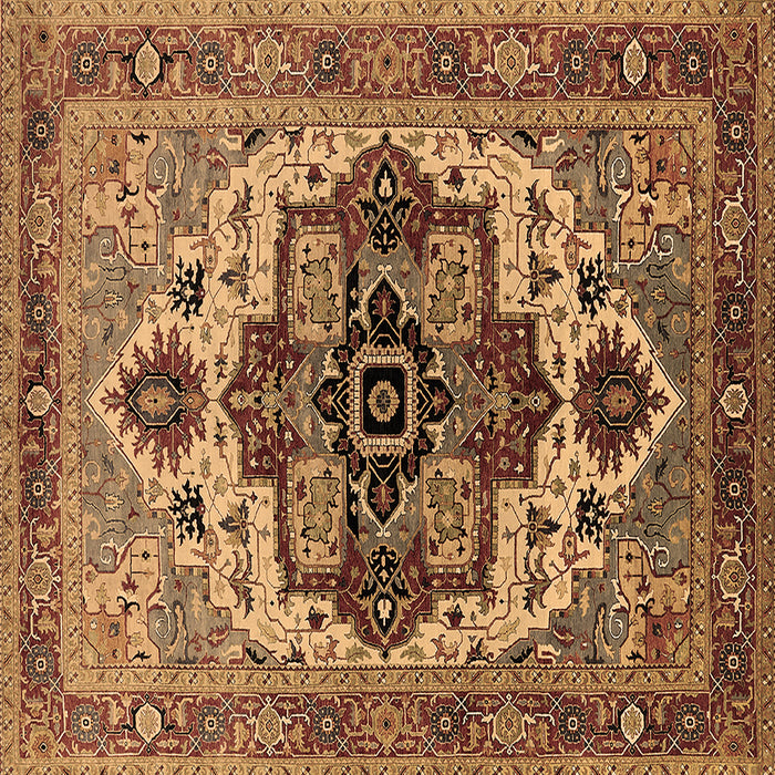 Square Oriental Brown Industrial Rug, urb2723brn