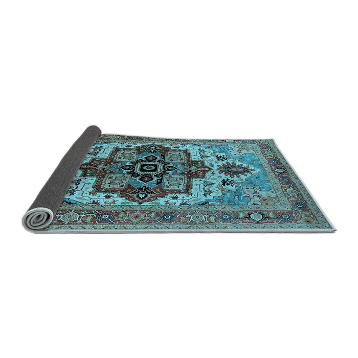 Sideview of Oriental Light Blue Industrial Rug, urb2723lblu