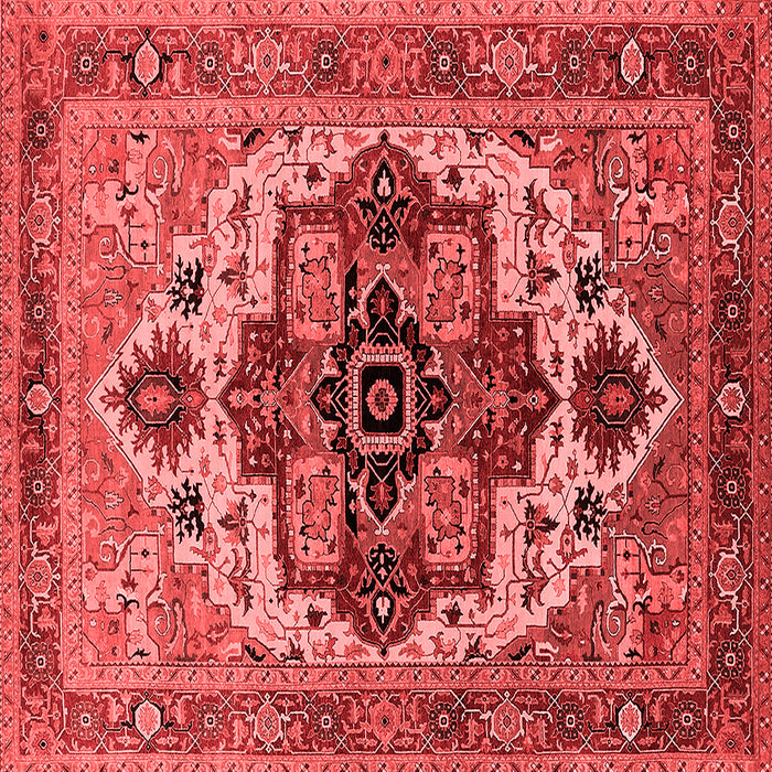Machine Washable Oriental Red Industrial Rug, wshurb2723red