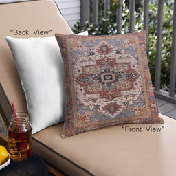 Front View of Mid-Century Modern Urban Square Light French Beige Brown Throw Pillow, 18 inch by 18 inch, pwurb2723