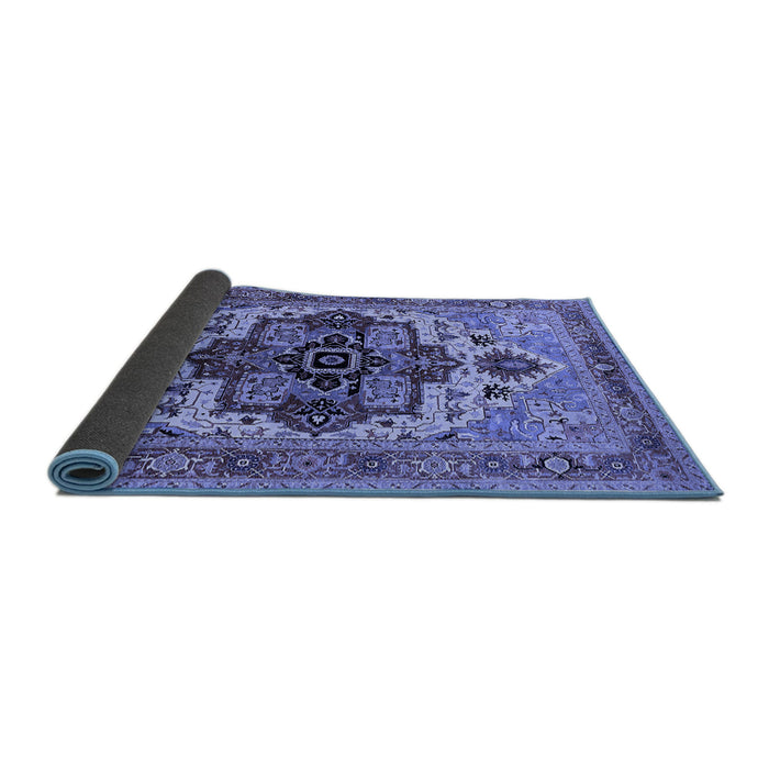 Sideview of Oriental Blue Industrial Rug, urb2723blu