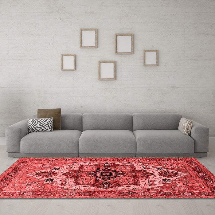 Industrial Red Washable Rugs
