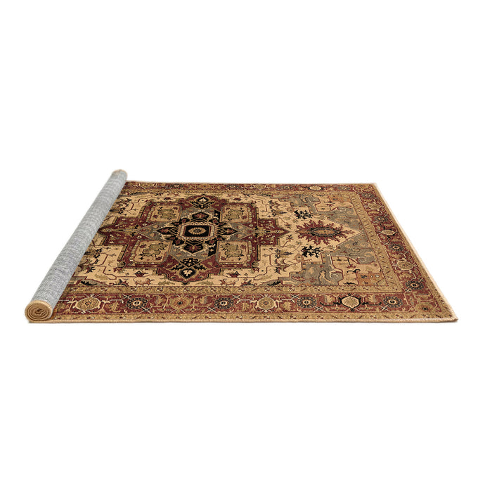 Sideview of Machine Washable Oriental Brown Industrial Rug, wshurb2723brn
