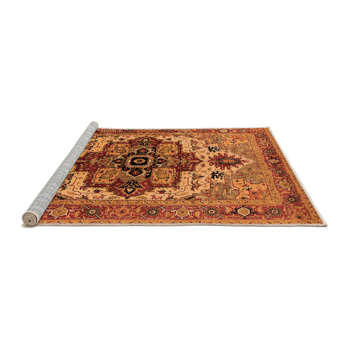 Sideview of Machine Washable Oriental Orange Industrial Area Rugs, wshurb2723org