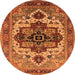 Round Oriental Orange Industrial Rug, urb2723org