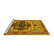 Sideview of Machine Washable Oriental Yellow Industrial Rug, wshurb2723yw