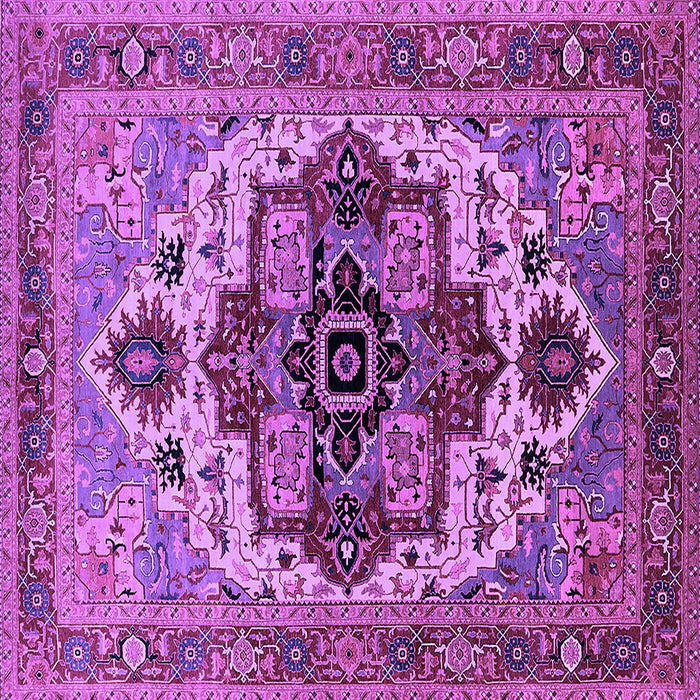 Square Machine Washable Oriental Purple Industrial Area Rugs, wshurb2723pur