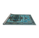 Sideview of Machine Washable Oriental Light Blue Industrial Rug, wshurb2723lblu