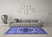 Machine Washable Oriental Blue Industrial Rug in a Living Room, wshurb2723blu