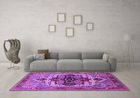 Machine Washable Oriental Purple Industrial Rug, wshurb2723pur