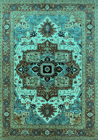 Oriental Turquoise Industrial Rug, urb2723turq