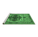 Sideview of Machine Washable Oriental Emerald Green Industrial Area Rugs, wshurb2723emgrn