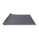 Sideview of Mid-Century Modern Carbon Gray Oriental Rug, urb2724