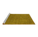 Sideview of Machine Washable Oriental Yellow Industrial Rug, wshurb2724yw