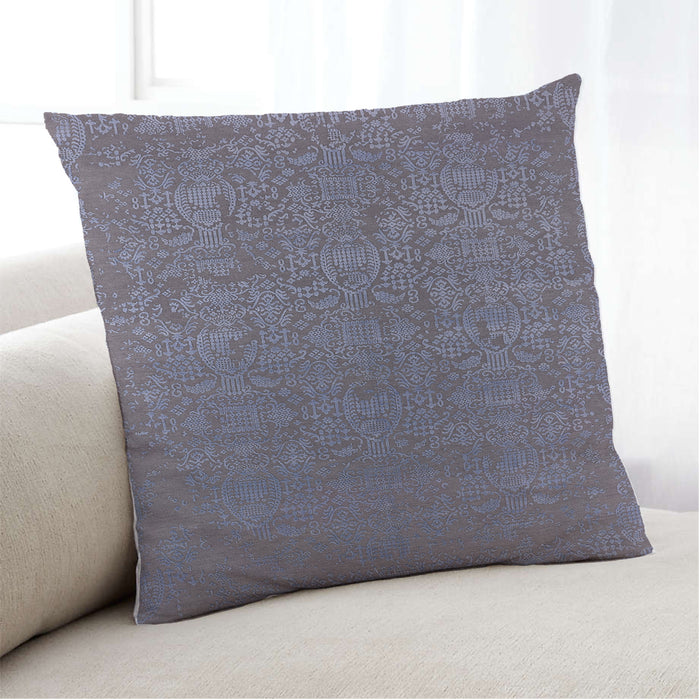 Lifestyle Image of Mid-Century Modern Urban Square Carbon Gray Throw Pillow, 18 inch by 18 inch, pwurb2724