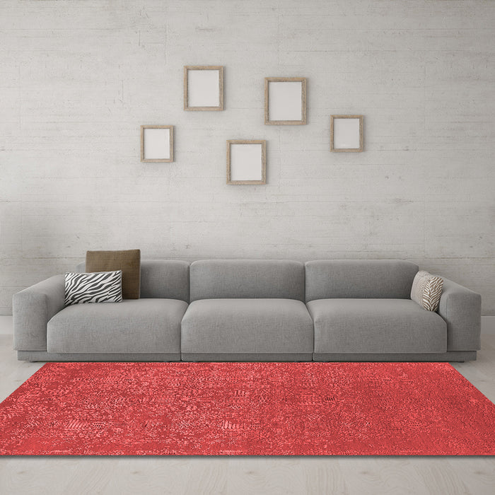 Industrial Red Washable Rugs