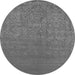 Round Oriental Gray Industrial Rug, urb2724gry