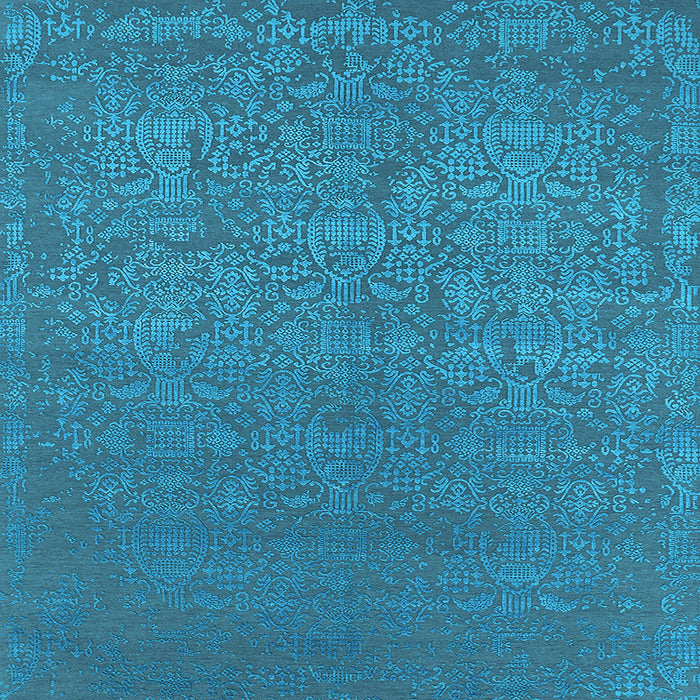 Square Oriental Light Blue Industrial Rug, urb2724lblu