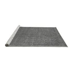 Sideview of Machine Washable Oriental Gray Industrial Rug, wshurb2724gry