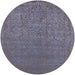 Round Mid-Century Modern Carbon Gray Oriental Rug, urb2724