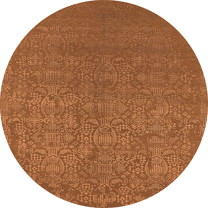 Round Oriental Orange Industrial Rug, urb2724org