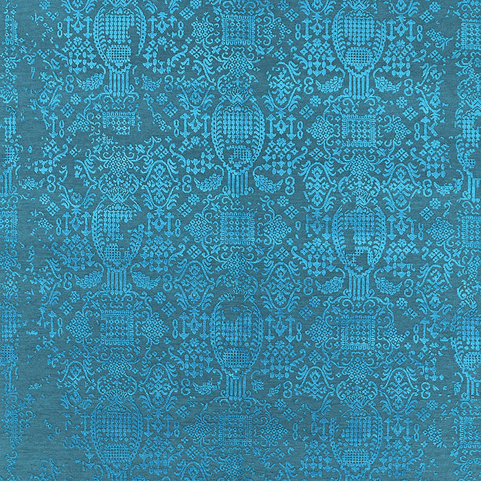 Machine Washable Oriental Light Blue Industrial Rug, wshurb2724lblu