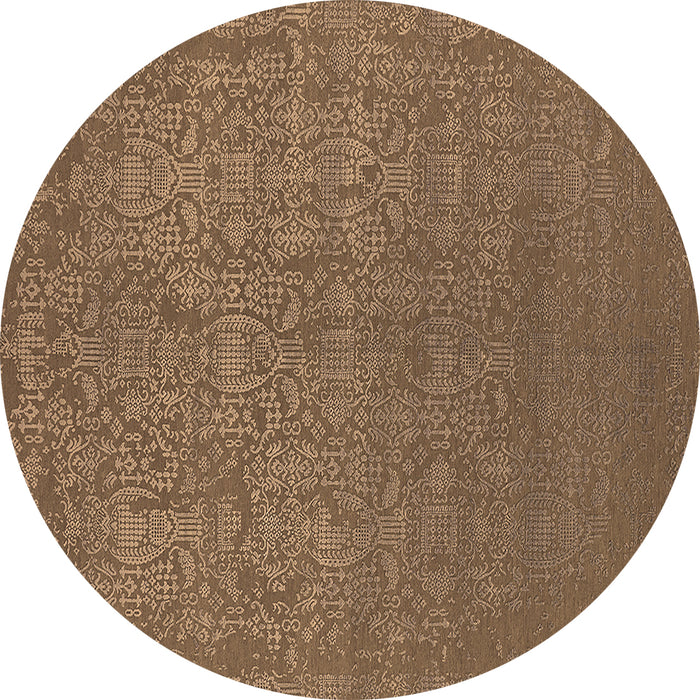 Round Oriental Brown Industrial Rug, urb2724brn