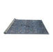 Sideview of Machine Washable Industrial Modern Azure Blue Rug, wshurb2725