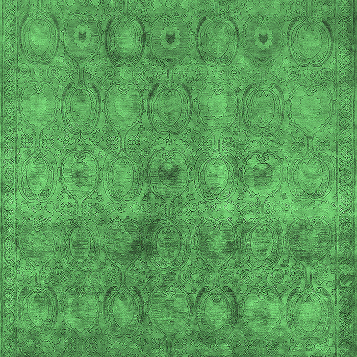 Machine Washable Persian Emerald Green Bohemian Area Rugs, wshurb2725emgrn