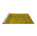 Sideview of Machine Washable Persian Yellow Bohemian Rug, wshurb2725yw