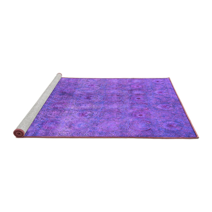 Sideview of Machine Washable Persian Purple Bohemian Area Rugs, wshurb2725pur