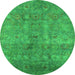 Round Persian Green Bohemian Rug, urb2725grn