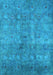 Machine Washable Persian Light Blue Bohemian Rug, wshurb2725lblu