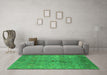 Machine Washable Persian Green Bohemian Area Rugs in a Living Room,, wshurb2725grn