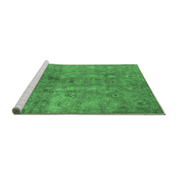 Sideview of Machine Washable Persian Emerald Green Bohemian Area Rugs, wshurb2725emgrn
