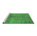 Sideview of Machine Washable Persian Emerald Green Bohemian Area Rugs, wshurb2725emgrn