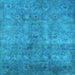 Square Machine Washable Persian Light Blue Bohemian Rug, wshurb2725lblu