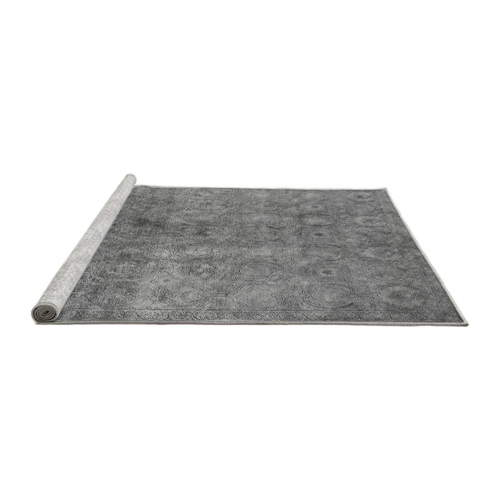 Sideview of Machine Washable Persian Gray Bohemian Rug, wshurb2725gry