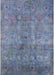 Mid-Century Modern Azure Blue Persian Rug, urb2725