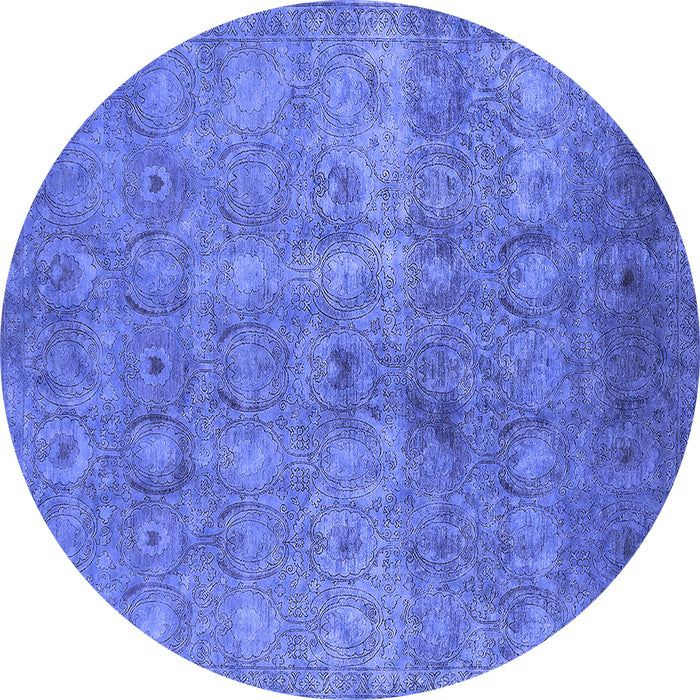 Round Persian Blue Bohemian Rug, urb2725blu