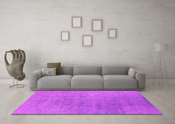 Machine Washable Oriental Pink Industrial Rug in a Living Room, wshurb2726pnk