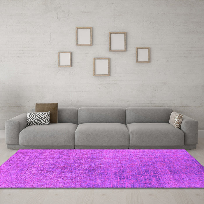 Machine Washable Oriental Pink Industrial Rug in a Living Room, wshurb2726pnk