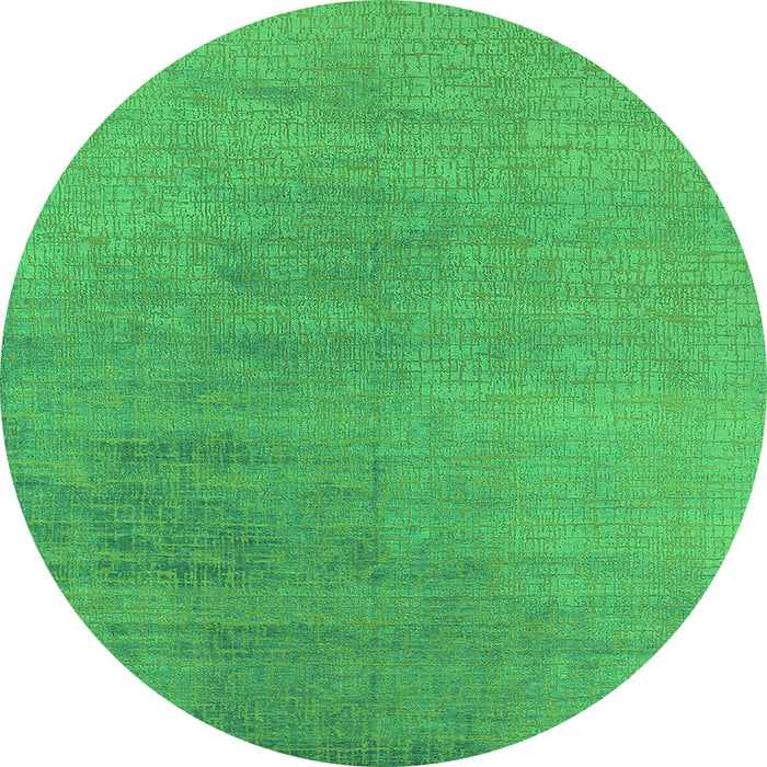 Round Oriental Green Industrial Rug, urb2726grn