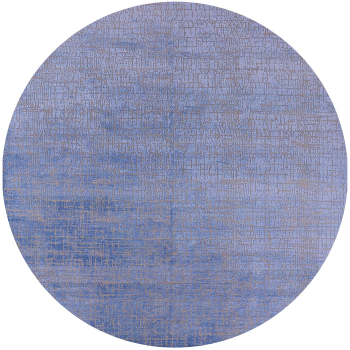 Round Mid-Century Modern Purple Oriental Rug, urb2726