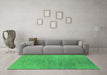 Machine Washable Oriental Green Industrial Area Rugs in a Living Room,, wshurb2726grn