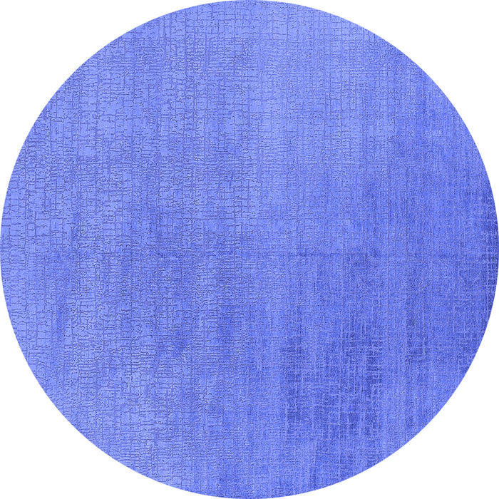 Round Machine Washable Oriental Blue Industrial Rug, wshurb2726blu