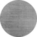 Round Oriental Gray Industrial Rug, urb2726gry