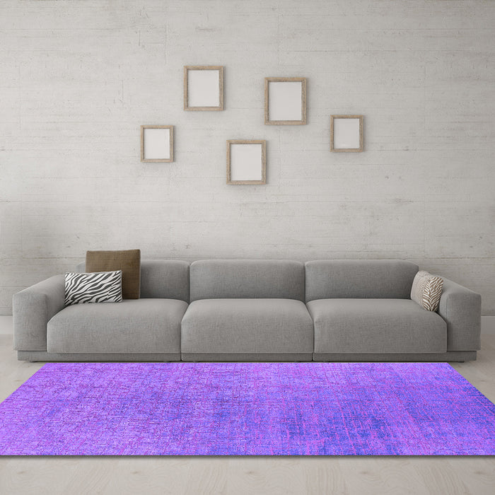 Machine Washable Oriental Purple Industrial Area Rugs in a Living Room, wshurb2726pur