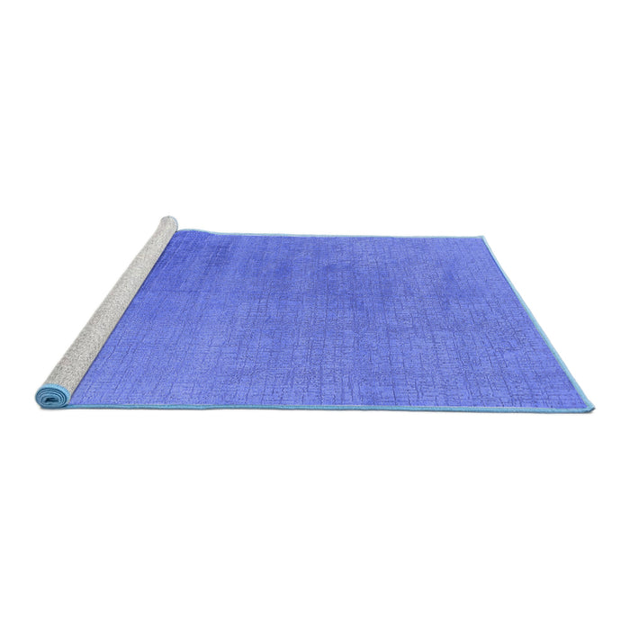 Sideview of Machine Washable Oriental Blue Industrial Rug, wshurb2726blu