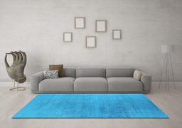 Machine Washable Oriental Light Blue Industrial Rug in a Living Room, wshurb2726lblu
